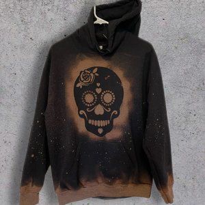CUSTOM Gilden Bleached Sweatshirt | Sugar Skull